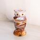 Vintage Imperial Glass Medium Brown Caramel Slag Owl Lidded Dish