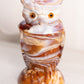 Vintage Imperial Glass Medium Brown Caramel Slag Owl Lidded Dish