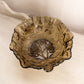 Vintage Imperial Glass Medium Brown Rose Bowl with Ruffle Edge