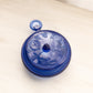 Vintage Imperial Glass Pocket Watch Clock Blue Glass Lidded Dish