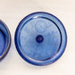 Vintage Imperial Glass Pocket Watch Clock Blue Glass Lidded Dish