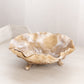 Vintage Imperial Medium Caramel Brown Slag Glass Open Rose Ruffle Bowl