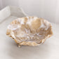 Vintage Imperial Medium Caramel Brown Slag Glass Open Rose Ruffle Bowl
