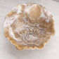 Vintage Imperial Medium Caramel Brown Slag Glass Open Rose Ruffle Bowl
