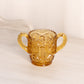 Vintage Imperial Small Amber Glass Toothpick Holder with 2 Handles