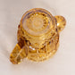 Vintage Imperial Small Amber Glass Toothpick Holder with 2 Handles