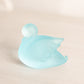 Vintage Imperial Small Light Blue Satin Glass Swan Figurine