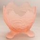 Vintage Imperial Small Pink Satin Glass 3-Toed Floral Dishes (Set of 2)