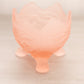 Vintage Imperial Small Pink Satin Glass 3-Toed Floral Dishes (Set of 2)