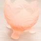 Vintage Imperial Small Pink Satin Glass 3-Toed Floral Dishes (Set of 2)