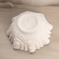 Vintage Imperial White Matte Glass Open Rose Ruffle Rim Bowl