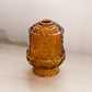 Vintage Indiana Glass Amber Stars & Bars Fairy Lamp Candleholder