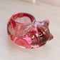 Vintage Indiana Glass Dark Pink Glass Kitty Cat Votive Candleholder