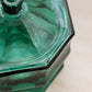 Vintage Indiana Octagonal Dark Green Glass Lidded Dish