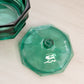 Vintage Indiana Octagonal Dark Green Glass Lidded Dish