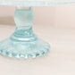 Vintage Jeannette Glass Light Blue Cake Stand with Fancy Details