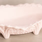 Vintage Jeannette Glass Oval Shell Pink Glass Bowl w/ Diamond Designs