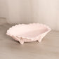 Vintage Jeannette Glass Oval Shell Pink Glass Bowl w/ Diamond Designs