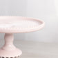 Vintage Jeannette Glass Shell Pink Milk Glass Cake Stand
