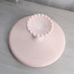 Vintage Jeannette Glass Shell Pink Milk Glass Cake Stand