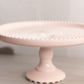Vintage Jeannette Glass Shell Pink Milk Glass Cake Stand