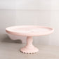 Vintage Jeannette Glass Shell Pink Milk Glass Cake Stand