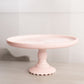 Vintage Jeannette Glass Shell Pink Milk Glass Cake Stand