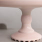 Vintage Jeannette Glass Shell Pink Milk Glass Cake Stand