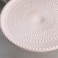 Vintage Jeannette Glass Shell Pink Milk Glass Cake Stand