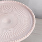 Vintage Jeannette Glass Shell Pink Milk Glass Cake Stand