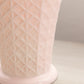 Vintage Jeannette Glass Shell Pink Milk Glass Crosshatch Vase