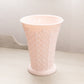 Vintage Jeannette Glass Shell Pink Milk Glass Crosshatch Vase