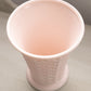 Vintage Jeannette Glass Shell Pink Milk Glass Crosshatch Vase