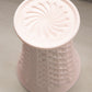 Vintage Jeannette Glass Shell Pink Milk Glass Crosshatch Vase