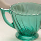 Vintage Jeannette Glass Swirl Ultramarine Blue Green Glass Sugar Bowl