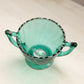 Vintage Jeannette Glass Swirl Ultramarine Blue Green Glass Sugar Bowl