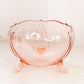 Vintage Lancaster Glass Company Large Pink Petal Bowl with 3 Toes