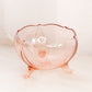 Vintage Lancaster Glass Company Large Pink Petal Bowl with 3 Toes