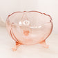 Vintage Lancaster Glass Company Large Pink Petal Bowl with 3 Toes