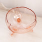 Vintage Lancaster Glass Company Large Pink Petal Bowl with 3 Toes