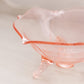 Vintage Lancaster Glass Company Small Pink Petal Bowl with 3 Toes