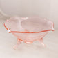 Vintage Lancaster Glass Company Small Pink Petal Bowl with 3 Toes