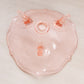 Vintage Lancaster Glass Company Small Pink Petal Bowl with 3 Toes