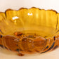 Vintage Large Amber Bowl Flower Shaped Bowl with 3 Toes