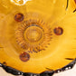 Vintage Large Amber Bowl Flower Shaped Bowl with 3 Toes