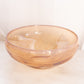 Vintage Large Amber Glass Bowl with Etched Butterfly Designs