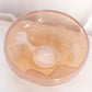 Vintage Large Amber Glass Bowl with Etched Butterfly Designs