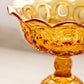 Vintage Large Amber Glass Moon & Star Compote