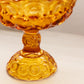 Vintage Large Amber Glass Moon & Star Compote