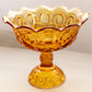 Vintage Large Amber Glass Moon & Star Compote